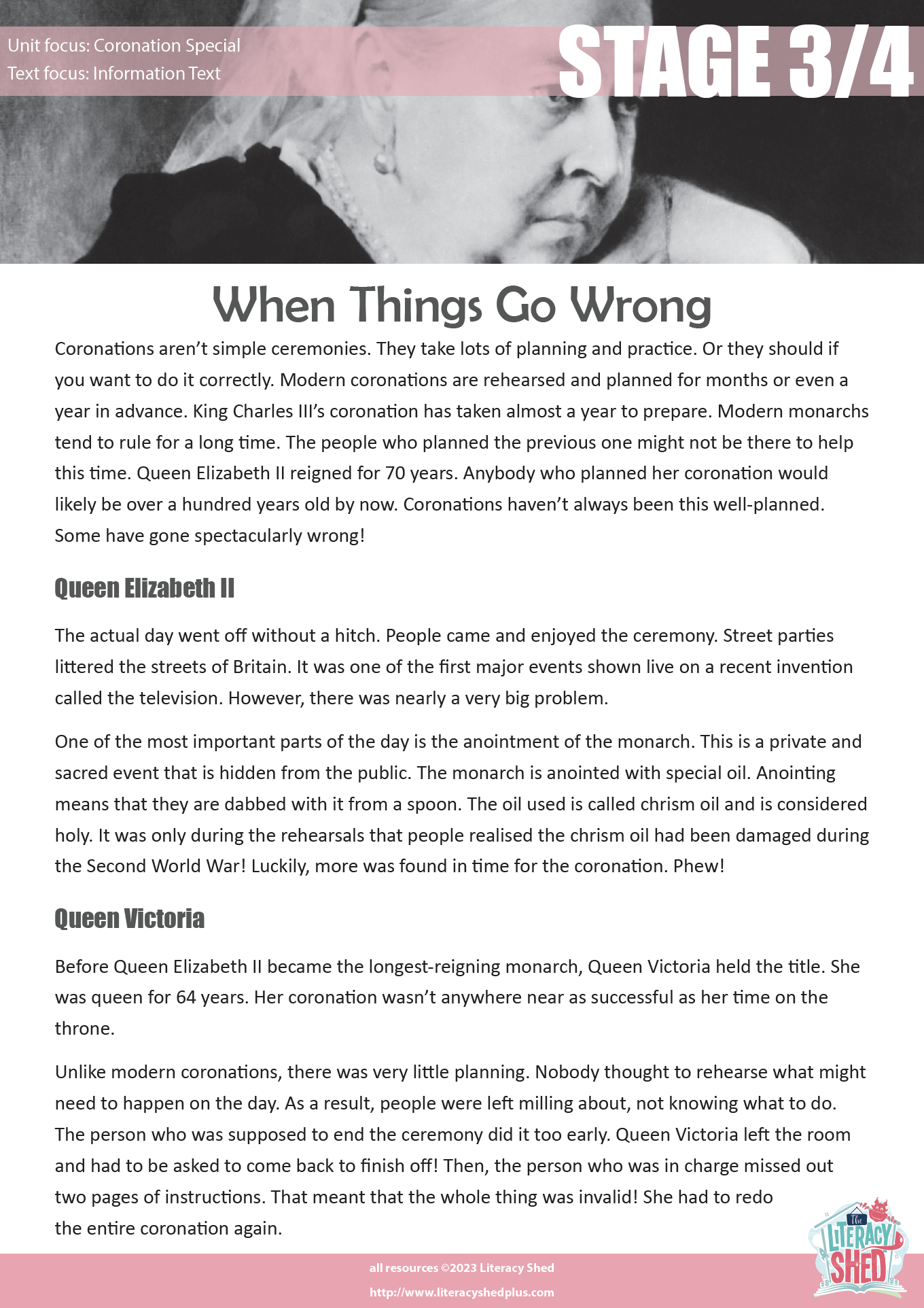 Literacy Shed Plus - LitShed Resource // When Things Go Wrong Stage 3 4 ...